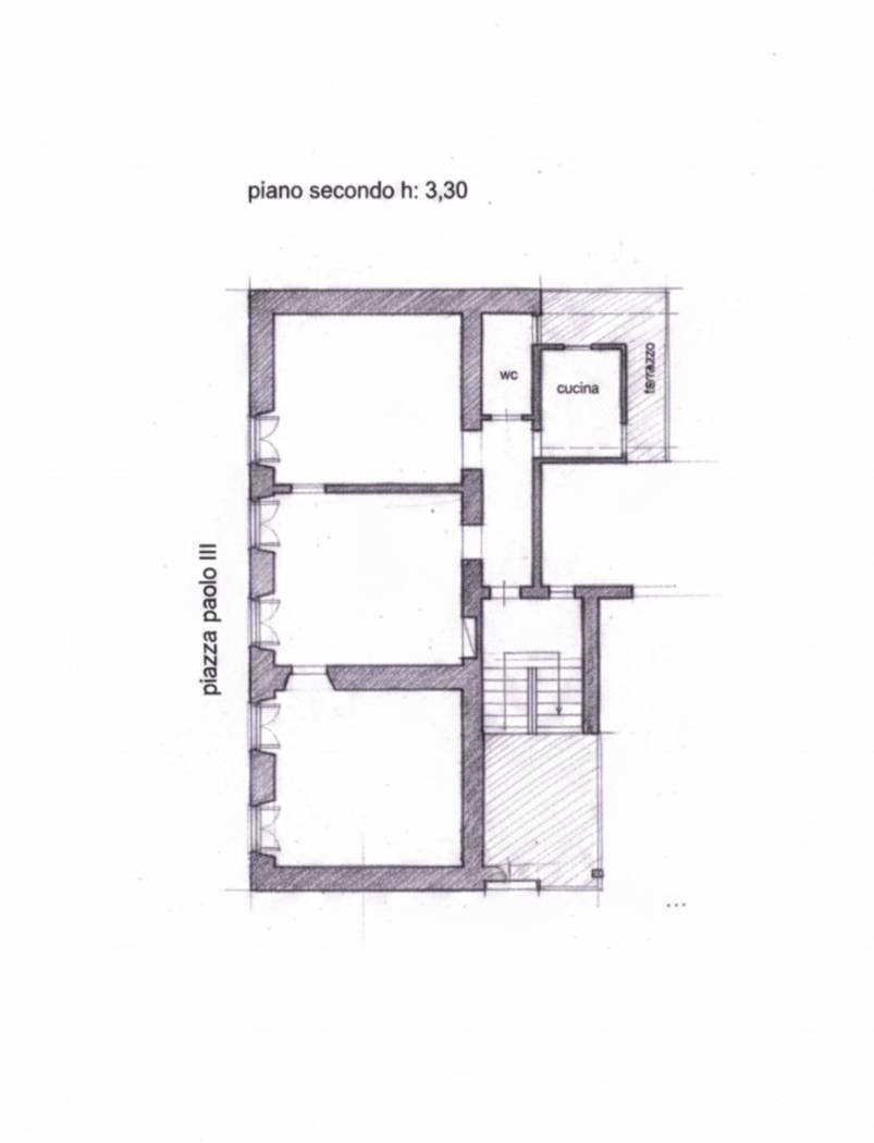 Three-room apartment piazza Paolo III, 19, Frascati - floor plans 1