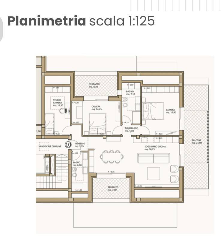 Attico via Elsa Morante, Cesena - planimetria 1