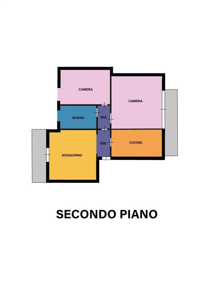 Three-room apartment via Domokos, Forlì - floor plans 1