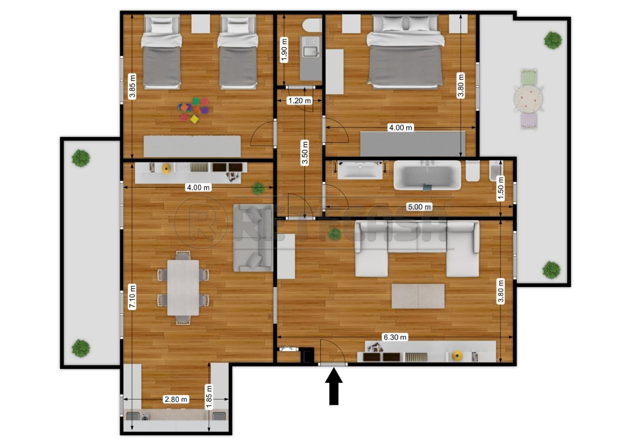 188827321_via_vecchia_cor_first_floor_first_design - Quadrilocale Via Vecchia Corato 107, Bisceglie - planimetria 1