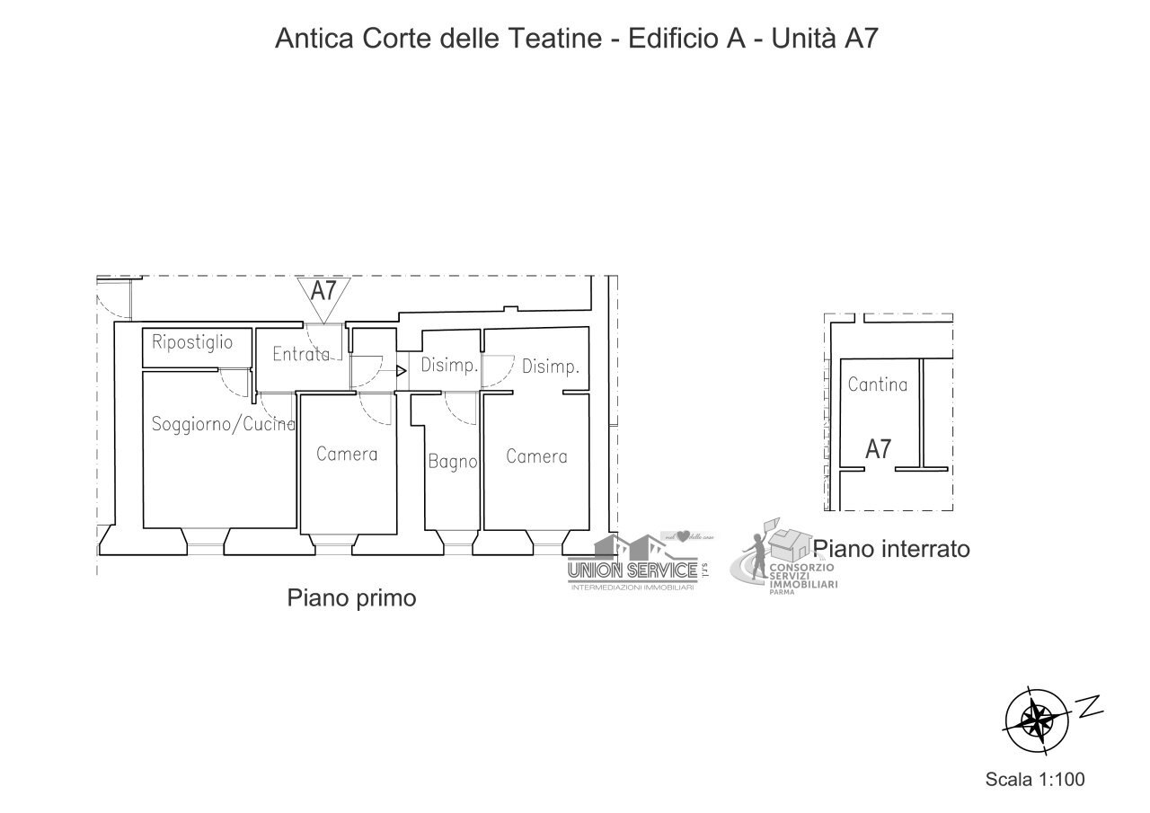 planimetria - Three-room apartment Strada Consortile 22, Collecchio - floor plans 1