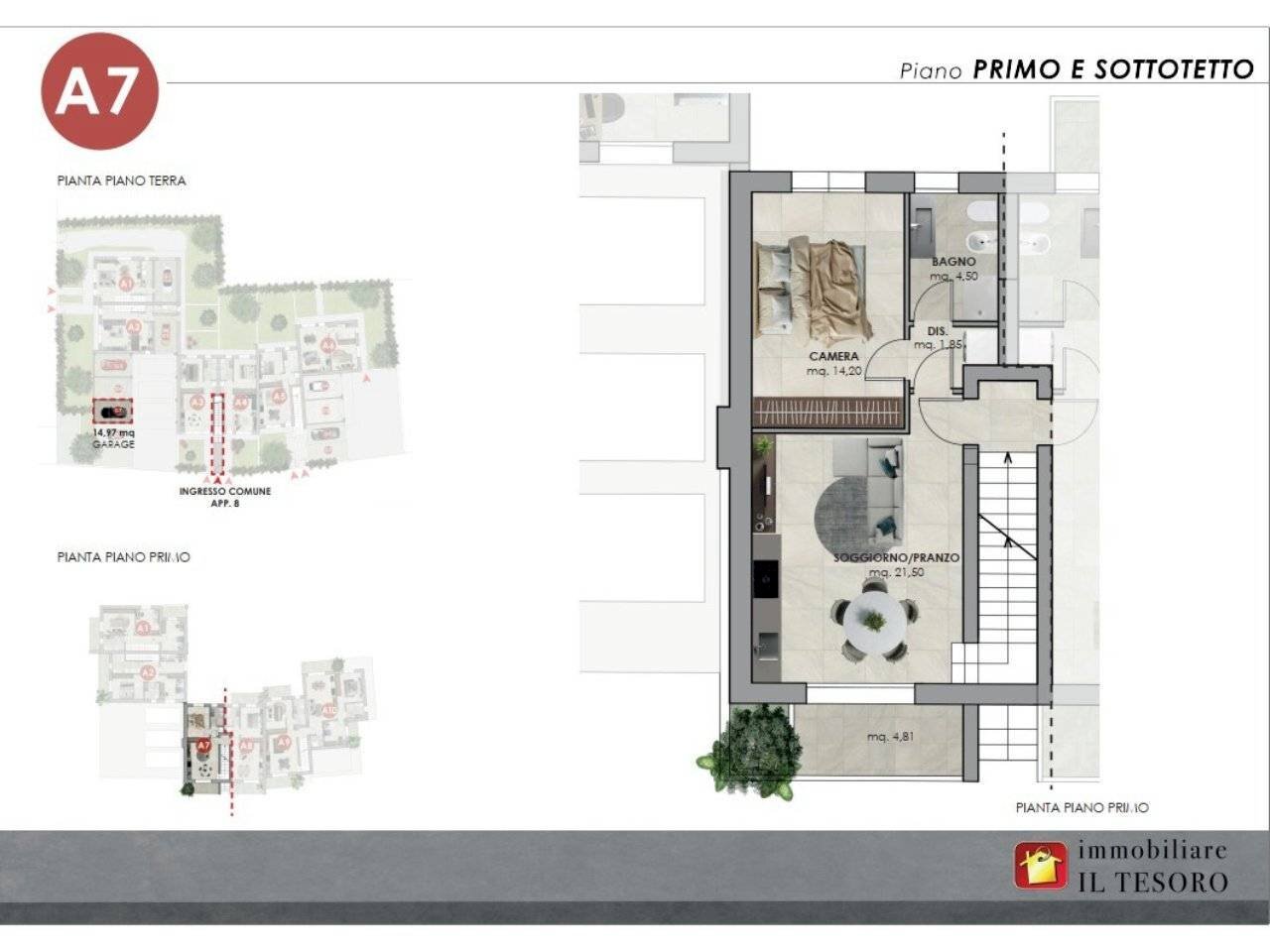 Three-room apartment via Casale, 272, Verucchio - floor plans 1