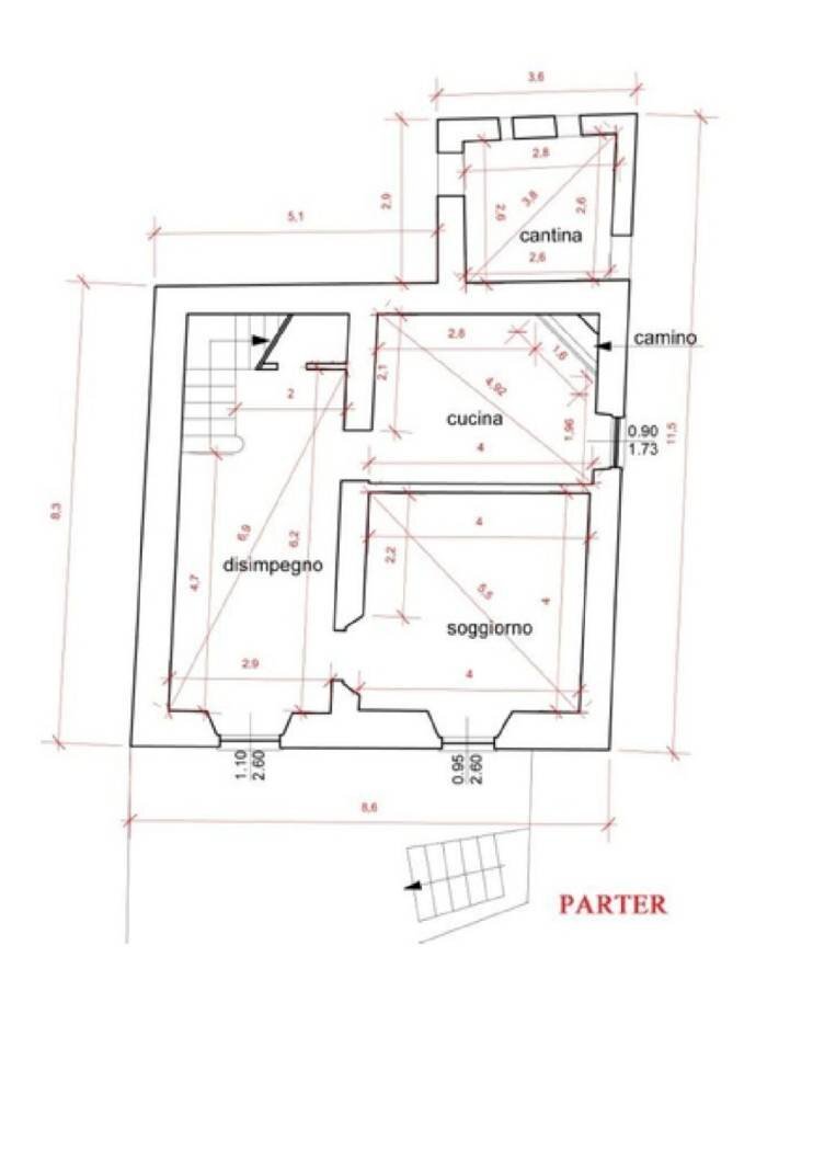 Independent house via Martiri di Belfiore, 25, Fivizzano - floor plans 1