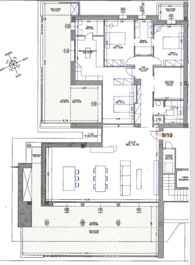 Four-room apartment via Sandro Pertini, Forlì - floor plans 1