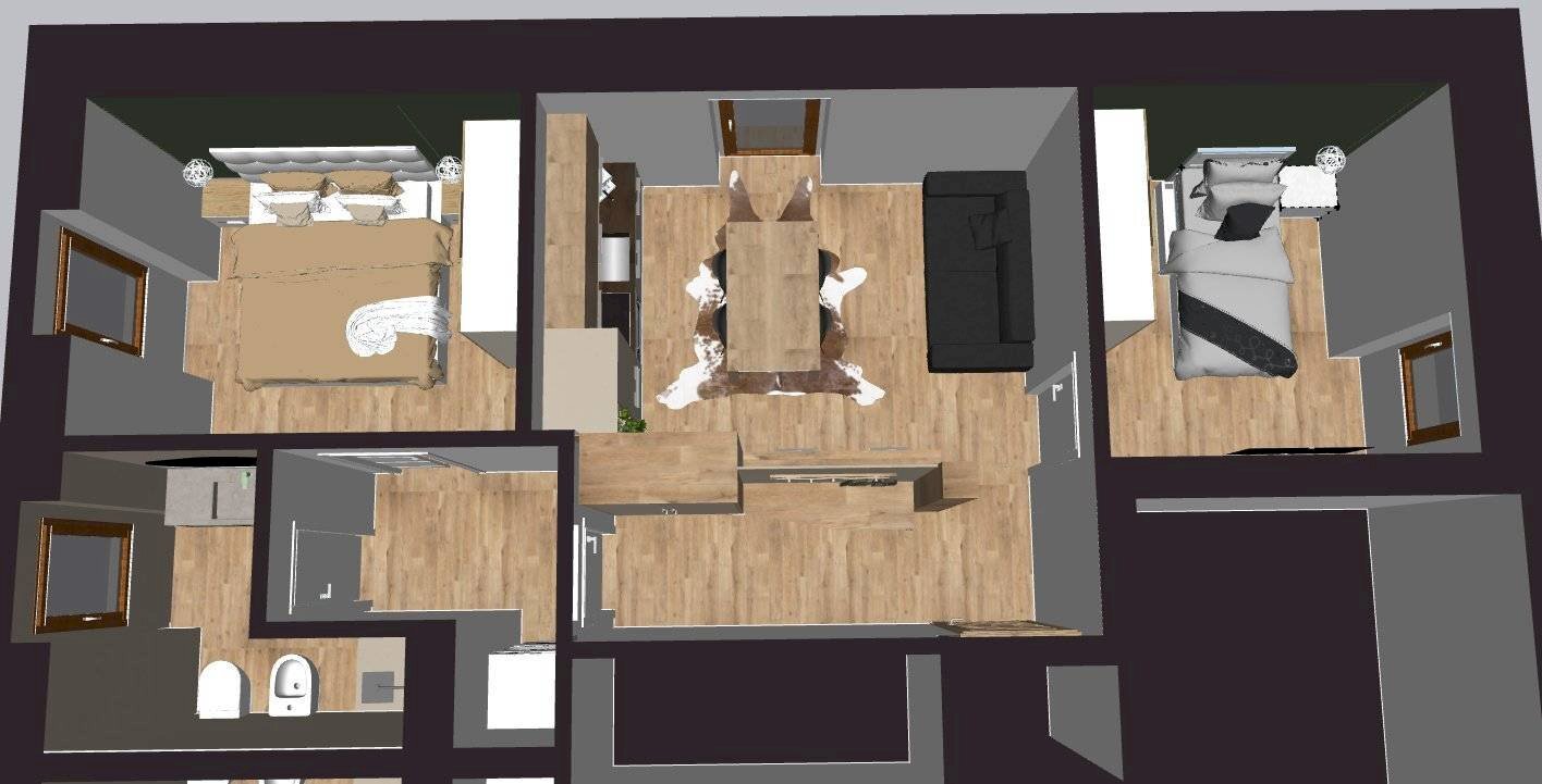Three-room apartment via Don Peccedi, 22, Valdidentro - floor plans 1