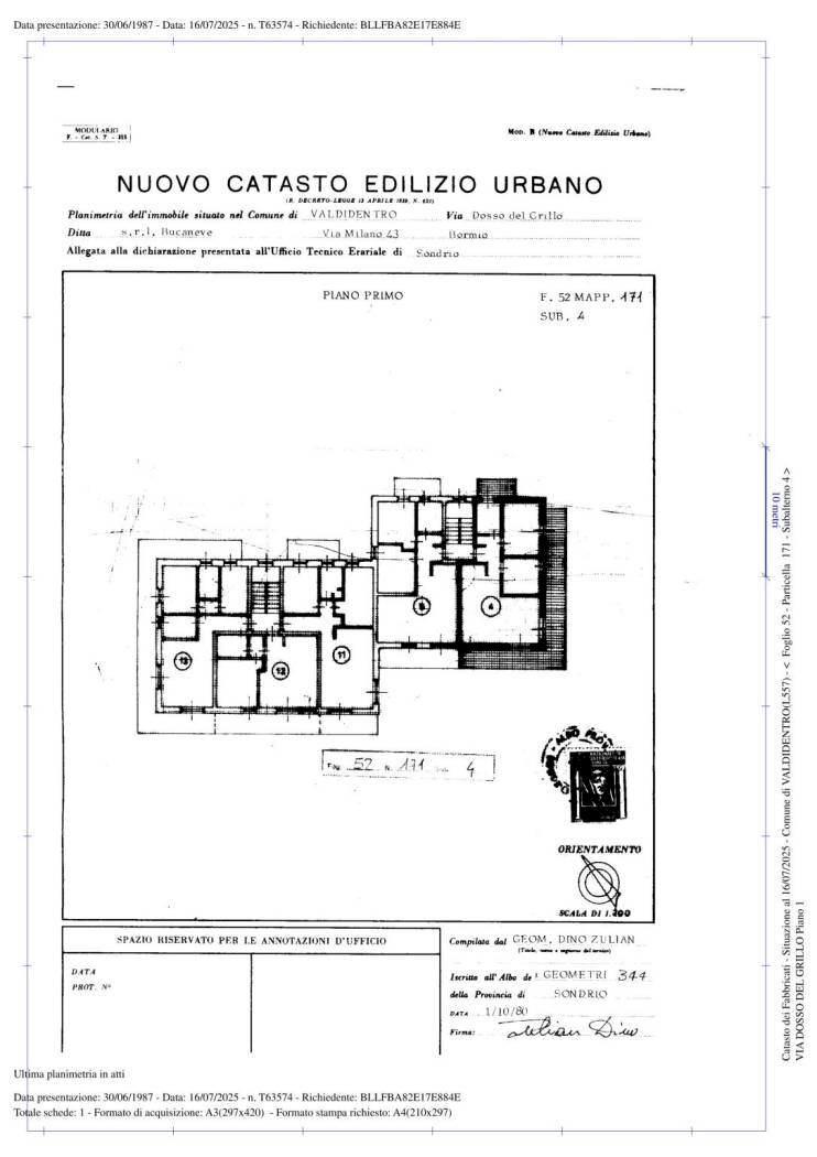 Three-room apartment via Dosso del Grillo, 4, Valdidentro - floor plans 1