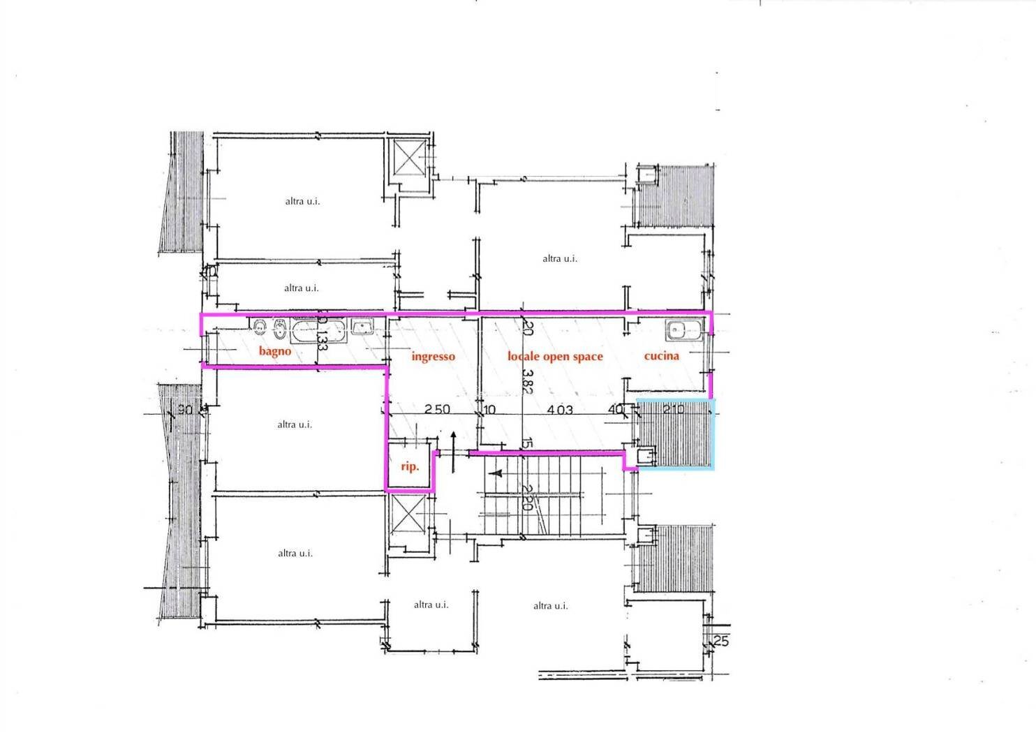 Monolocale Via La Thuile 73, Torino (zona Pozzo Strada) - planimetria 1