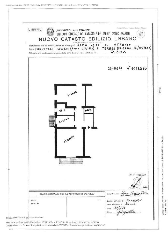 Foto 22 - Appartamento Via Ottavio, Roma - planimetria 1