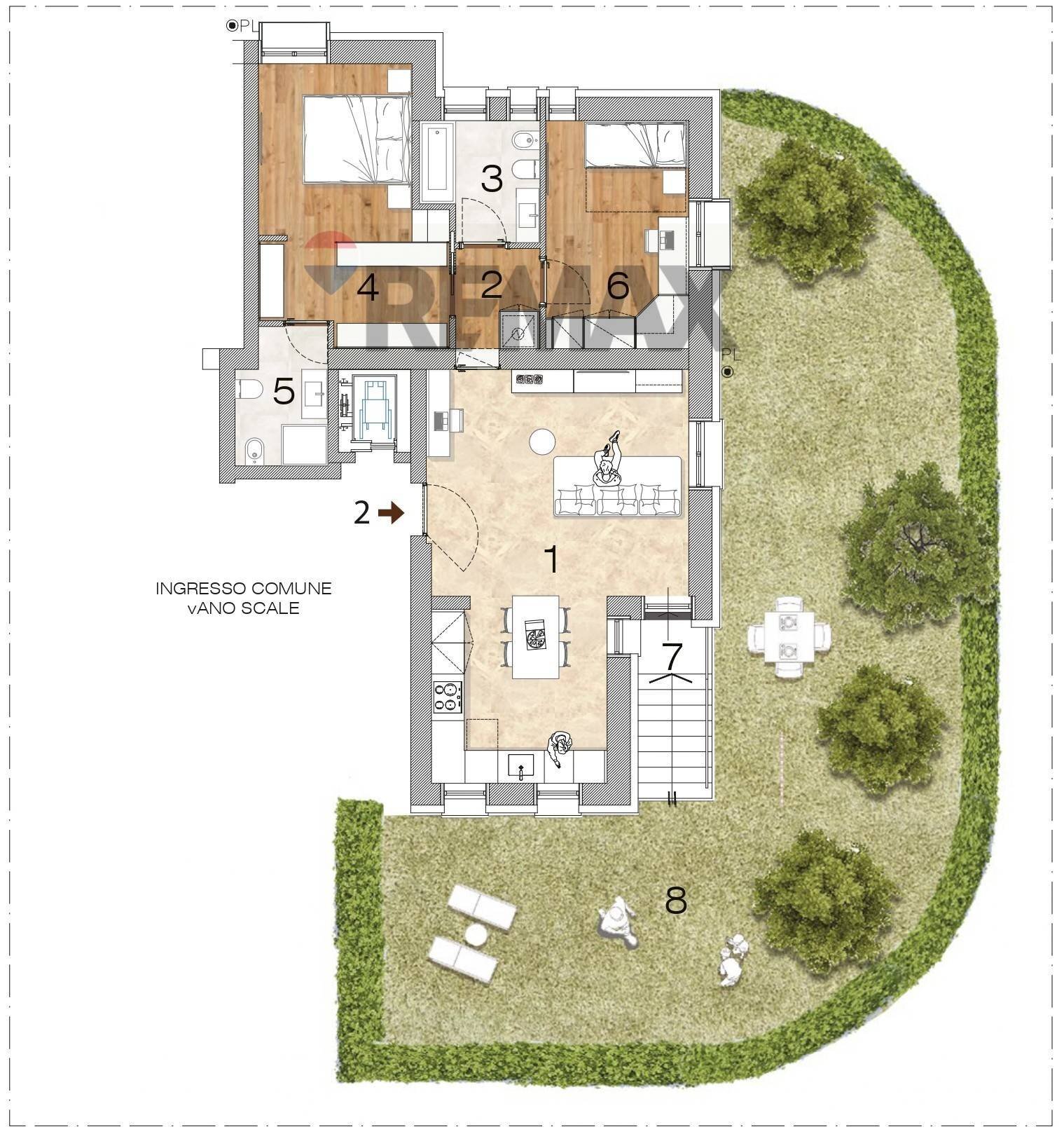 Pianta 2D - Three-room apartment Via Giuseppe Parini
 
51, Cesano Maderno - floor plans 1