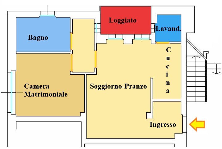 Pianta 2D - Bilocale Via Orio Vergani
 
13, Milano - planimetria 1