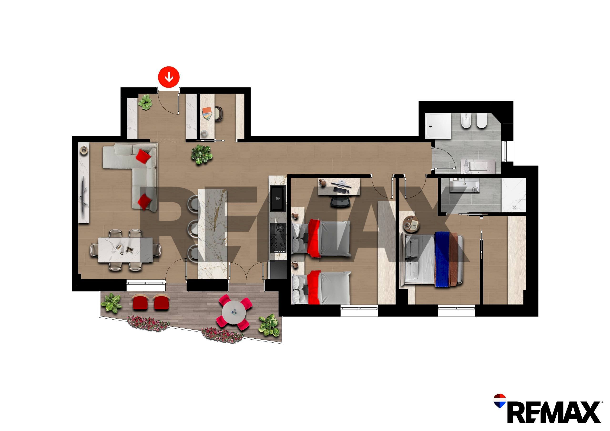 Pianta 2D - Three-room apartment Via XX Settembre
 
29, Monterotondo - floor plans 1