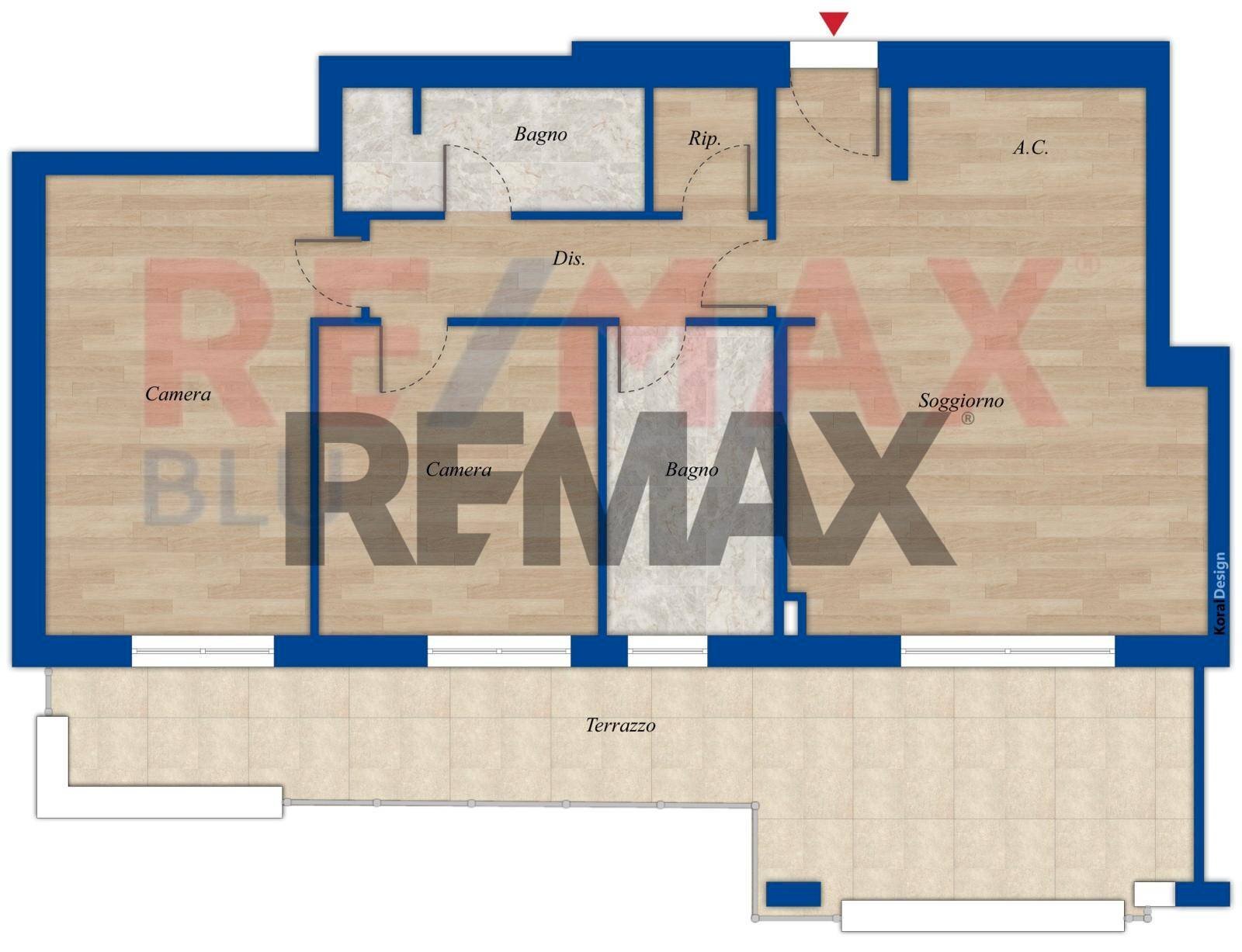 Pianta 2D - Three-room apartment Via Vladimiro Riva
 
43, Monterotondo - floor plans 1