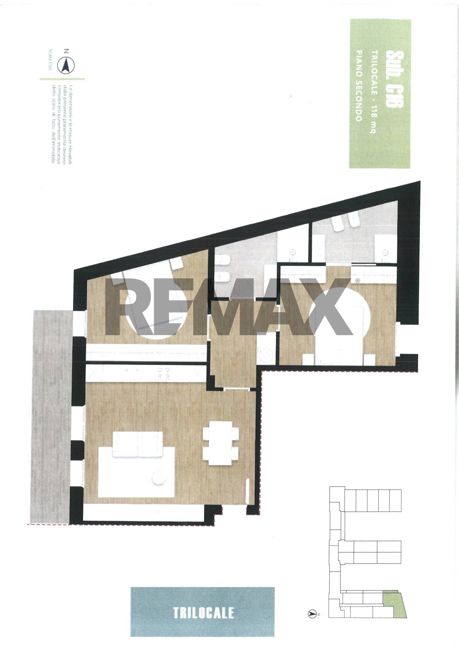 Pianta 2D - Trilocale VIA GAMBINI
 
12, Trieste - planimetria 1