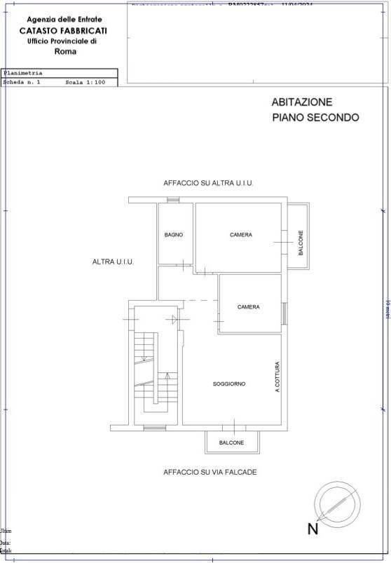 Foto 32 - Three-room apartment Via Falcade, Roma - floor plans 1