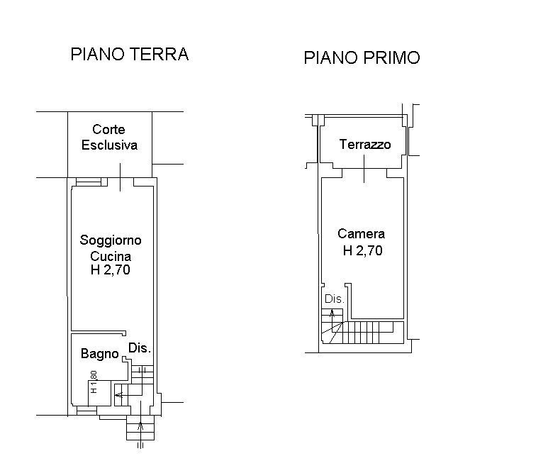 PLANIMETRIA OK - Bilocale via degli Orti, 29, Bologna (zona Murri) - planimetria 1