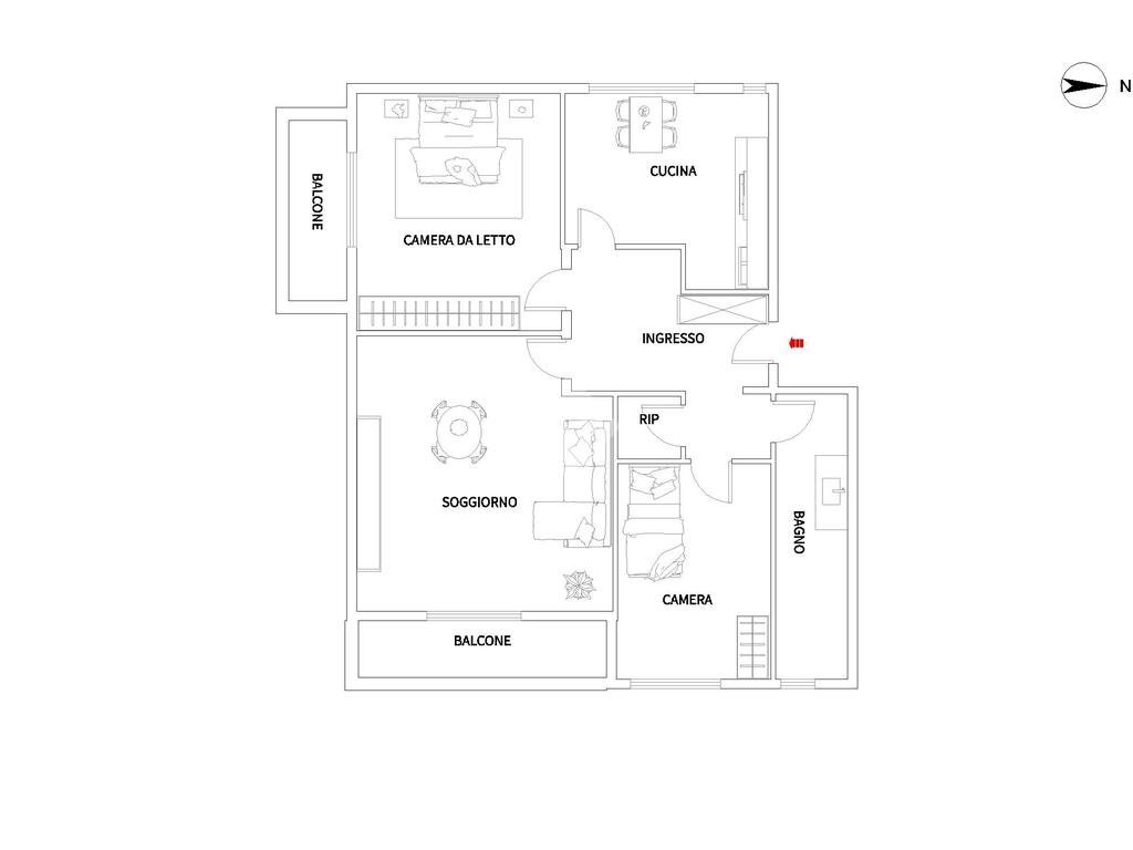 Three-room apartment Appartamento via Galileo Galilei, Bareggio - floor plans 1