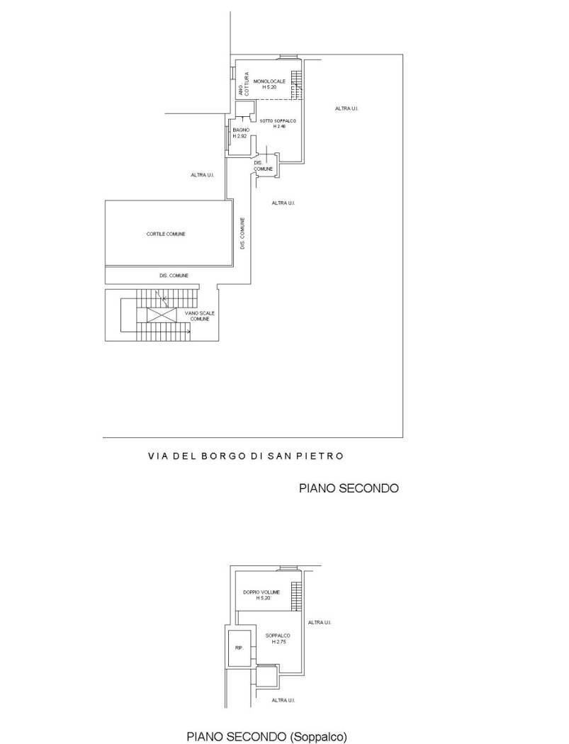 Appartamento Via del Borgo di San Pietro, Bologna (zona Irnerio) - planimetria 1