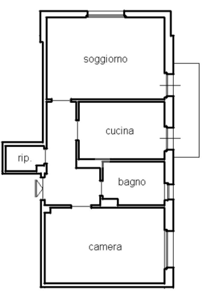 Trilocale Via Privata Cecchini, Rapallo - planimetria 1