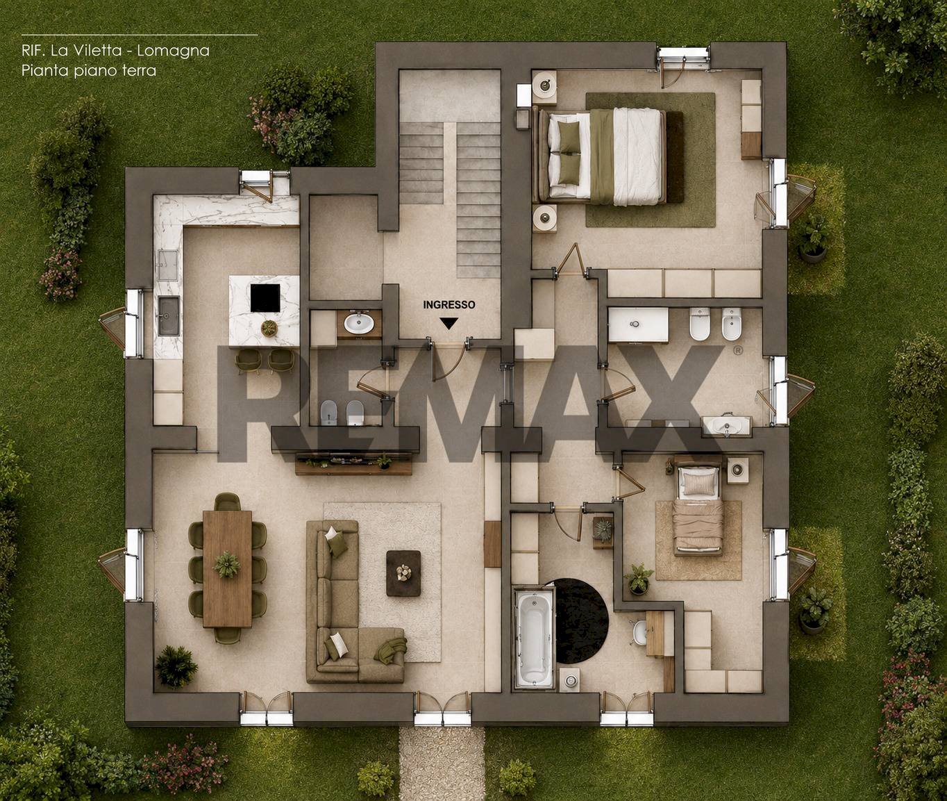 Pianta 3D - Villa Piazza Cavour
 
snc, Lomagna - planimetria 1