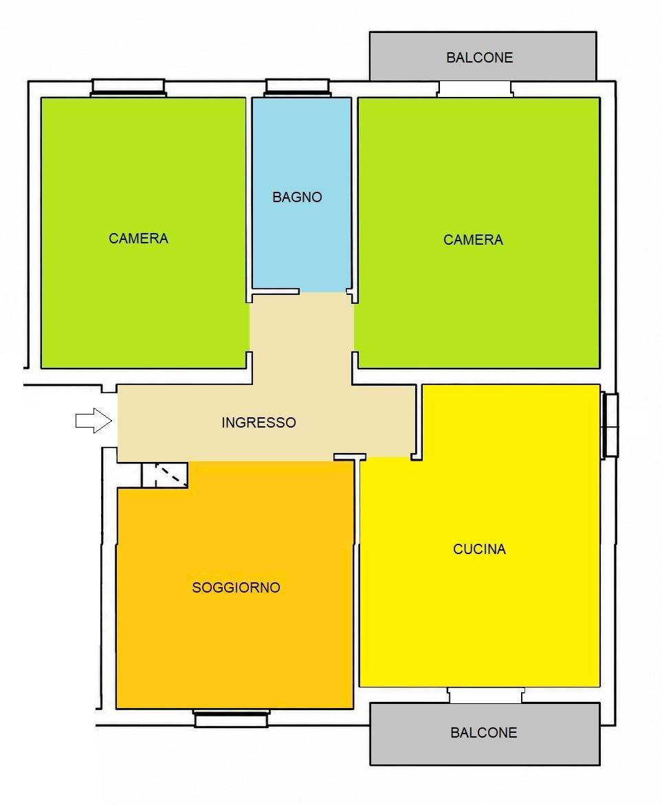Foto 10 - Three-room apartment Via Giuseppe Garibaldi, Pontenure - floor plans 1