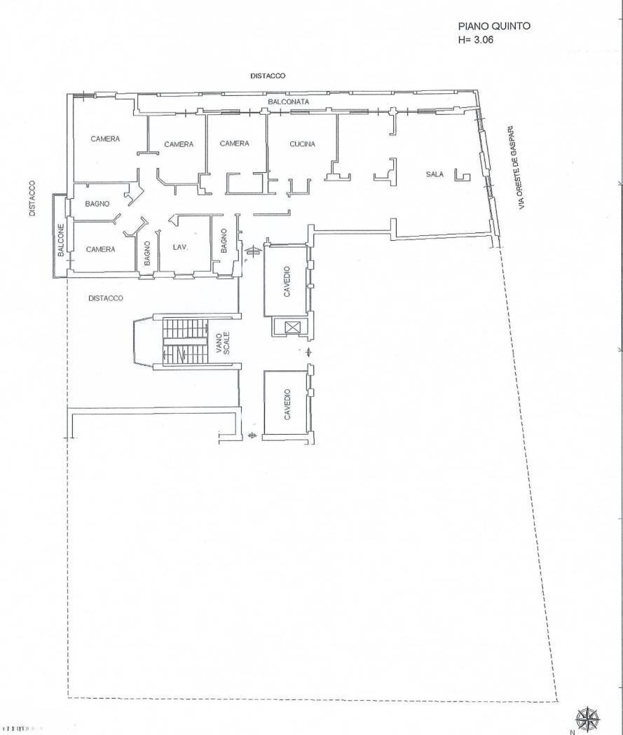 Appartamento via Oreste De Gaspari, Genova (zona Albaro) - planimetria 1