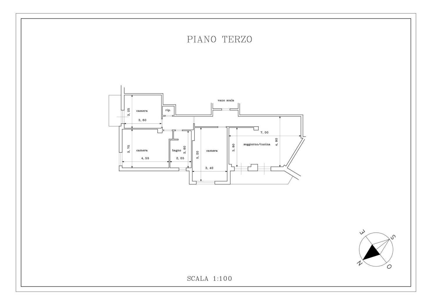 Quadrilocale via Mansueto, 2A, Genova (zona Sampierdarena) - planimetria 1