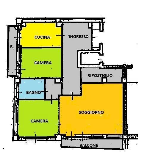 Four-room apartment Cuneo (neighborhood Centro) - floor plans 1