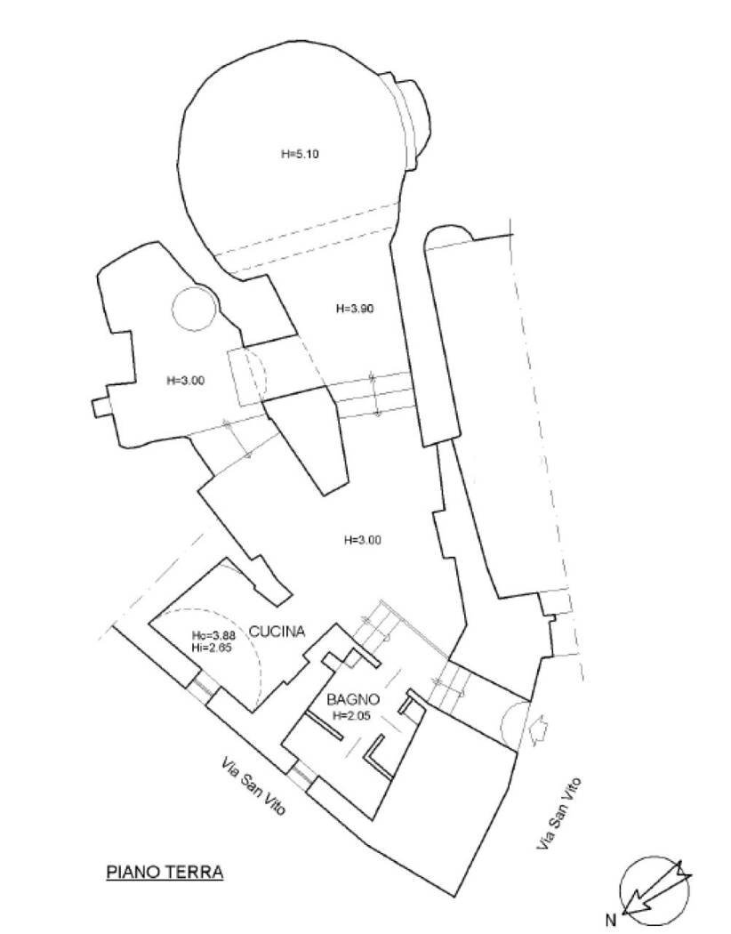 Stable - Palace via San Vito, 1, Matera - floor plans 1