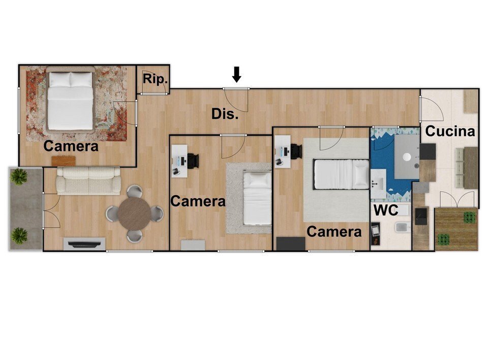 pln1.jpg - Appartamento Via Sebastiano Veniero 17, Napoli (zona Fuorigrotta) - planimetria 1