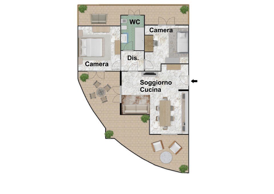 pln1.jpg - Three-room apartment Via Cristoforo Colombo 4, Mugnano di Napoli - floor plans 1