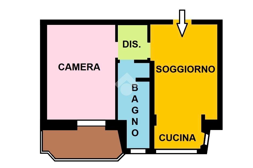 Bilocale Via Privata Piero Martinetti, Milano - planimetria 1