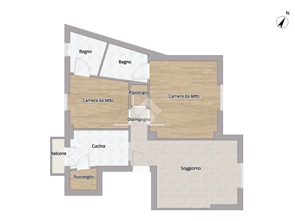 Trilocale Viale Regina Giovanna, Milano - planimetria 1