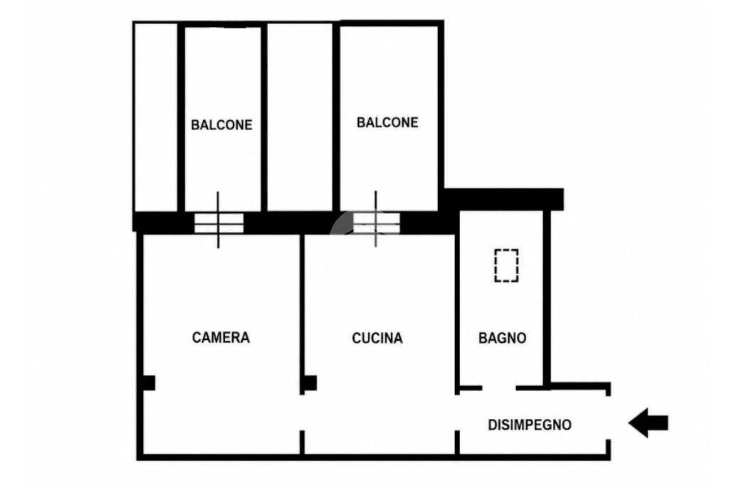Monolocale Via Privata Martiri Triestini, Milano (zona San Siro) - planimetria 1
