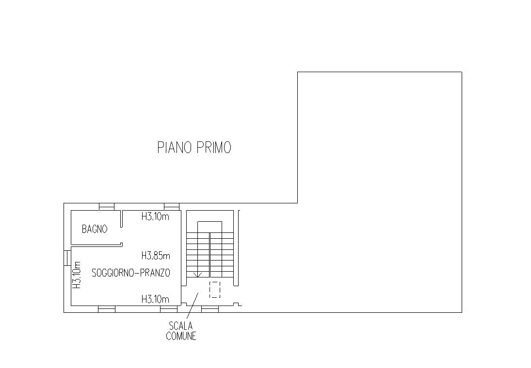 PLANIMETRIA - Monolocale via Cavalieri Ducati, Bologna (zona Borgo Panigale) - planimetria 1