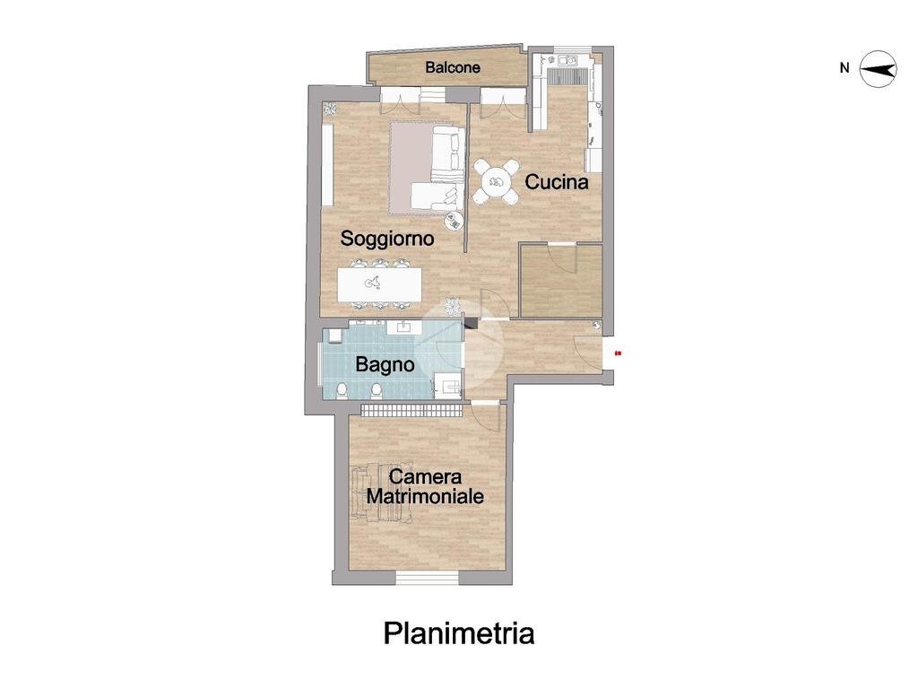 Bilocale Via Amatore Sciesa, Bollate - planimetria 1