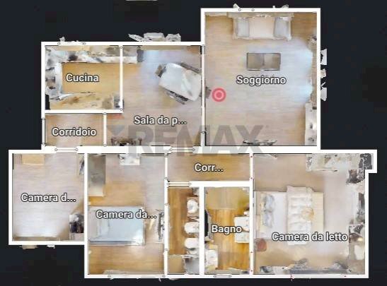 Pianta 3D - Appartamento Via Papa Leone XIII
 
19, Camaiore - planimetria 1