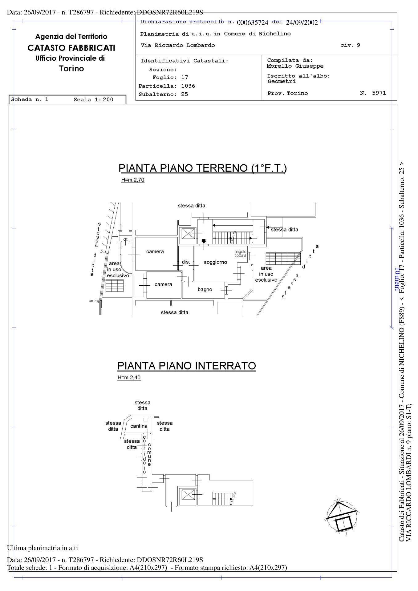 Foto 21 - Trilocale via Riccardo Lombardi
 
9, Nichelino - planimetria 1