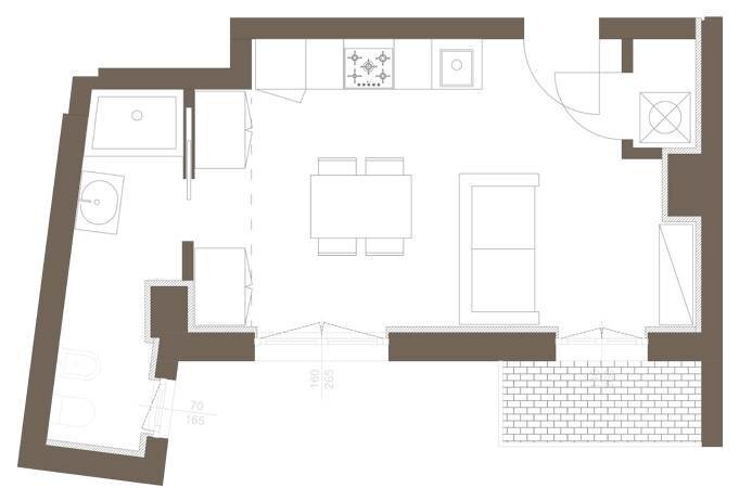 Planimetria - Monolocale via pitentino, Bergamo - planimetria 1