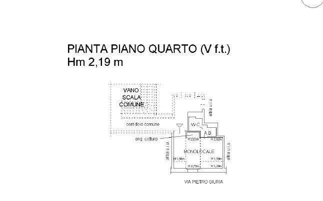 Attico via Pietro Giuria, 42, Torino (zona San Salvario) - planimetria 1