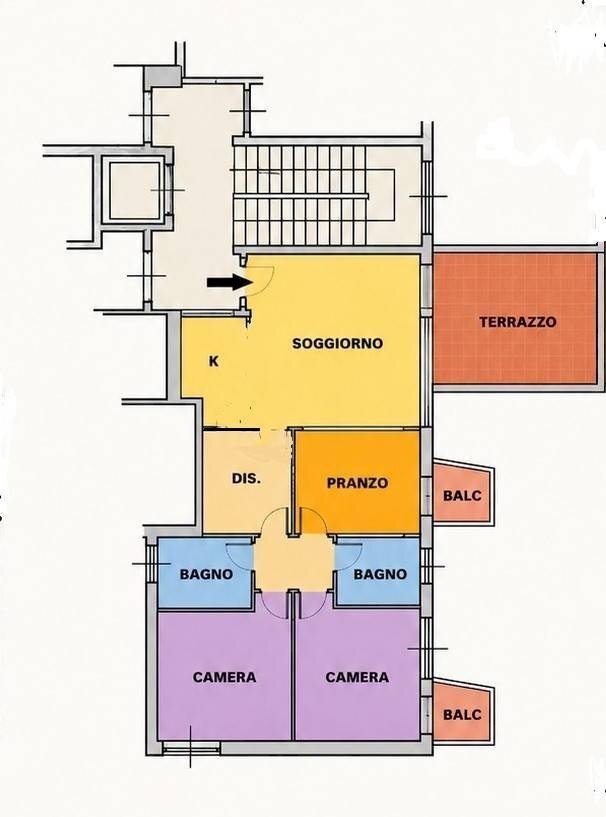 Trilocale via Santa Marinella, 11, Fiumicino - planimetria 1