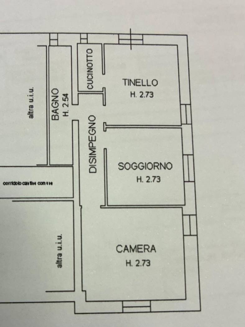 Trilocale via Augusto Murri, 106, Bologna (zona Murri) - planimetria 1