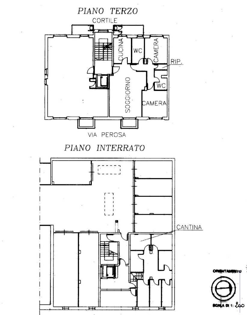 Apartment via Perosa, 11, Torino (neighborhood Cenisia) - floor plans 1