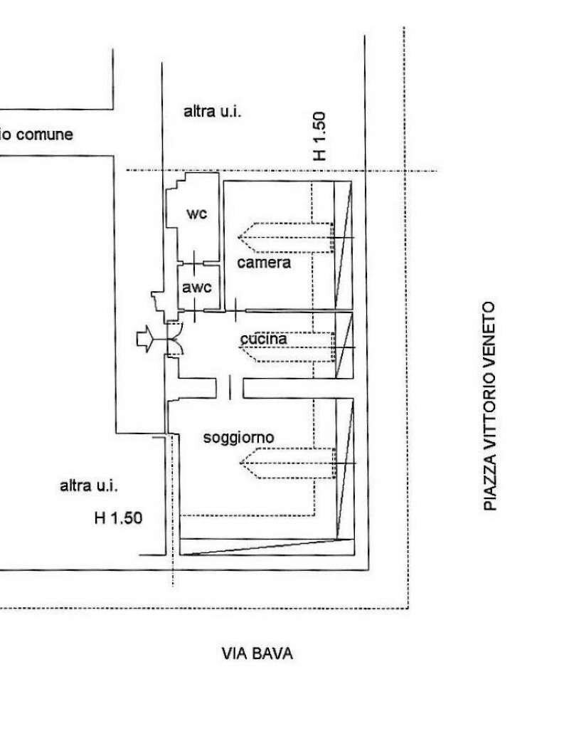 PLANIMETRIA - Bilocale piazza Vittorio Veneto, 21, Torino (zona Centro) - planimetria 1