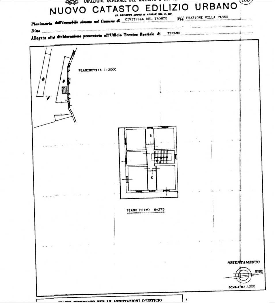 Casa indipendente via Case Sparse frazione Villa Passo, Civitella del Tronto - planimetria 1