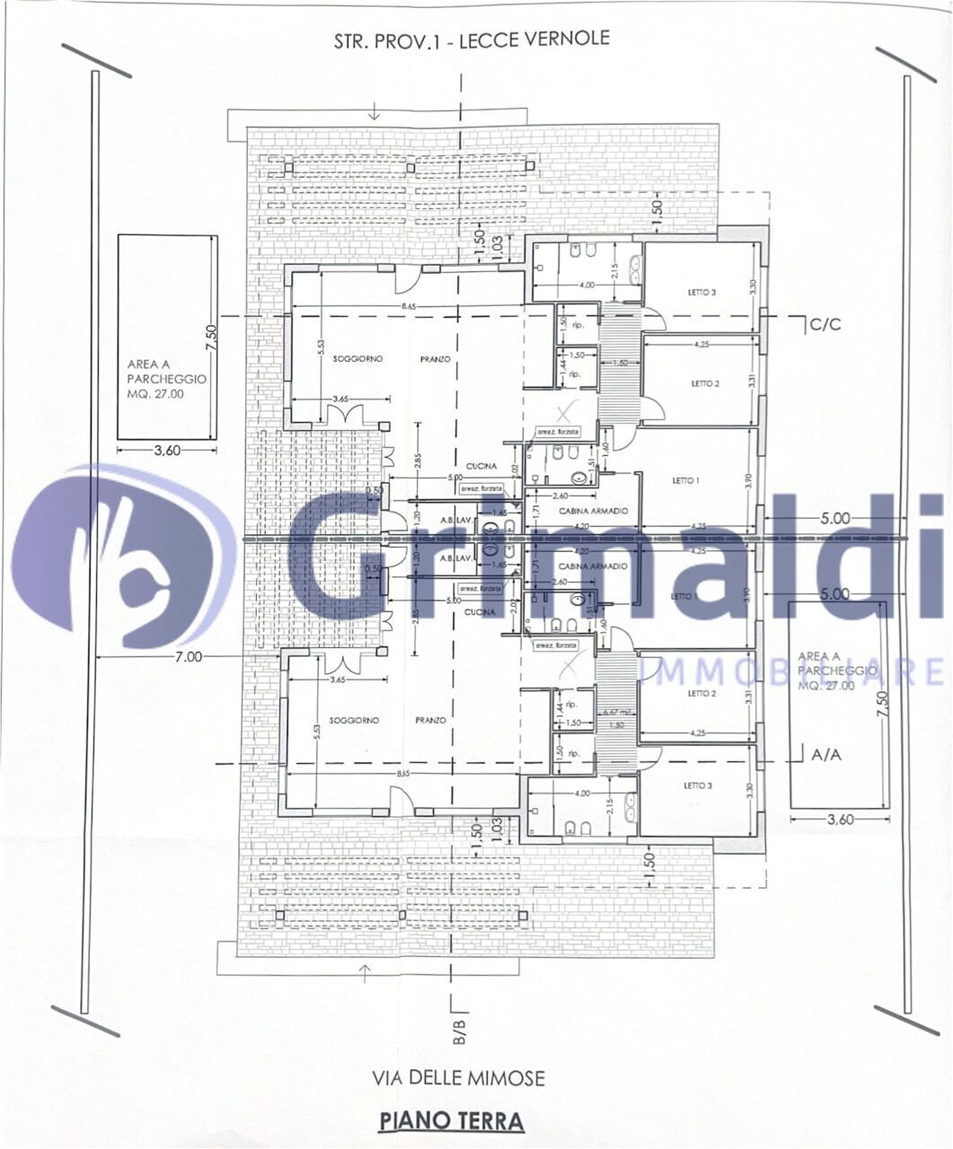 Planimetria totale_risultato - Villa Via Braccio Martello 10, Lizzanello - planimetria 1