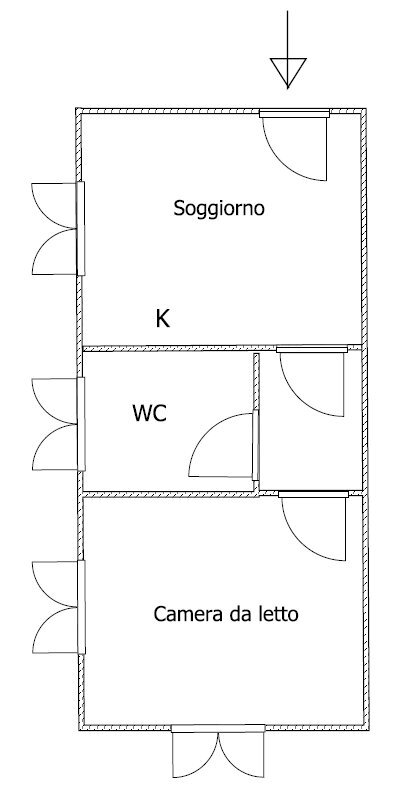 Planimetria - Bilocale Via Vittorio Salmini 4, Milano (zona Ticinese) - planimetria 1