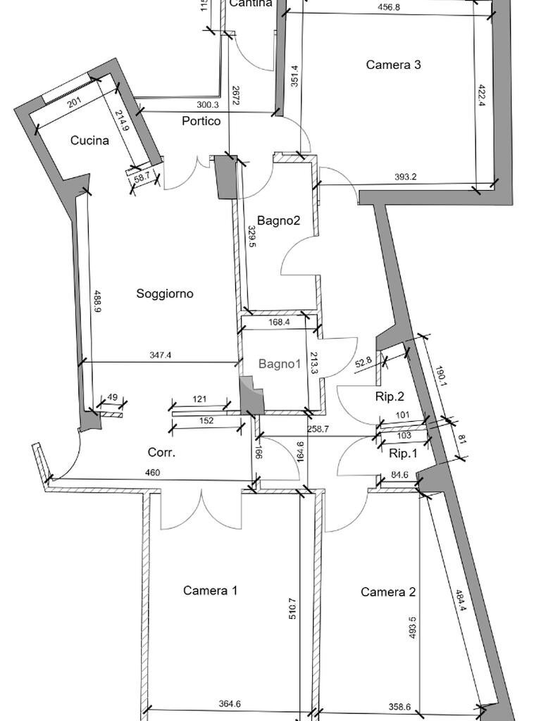 Four-room apartment Via goito, Moncalieri - floor plans 1