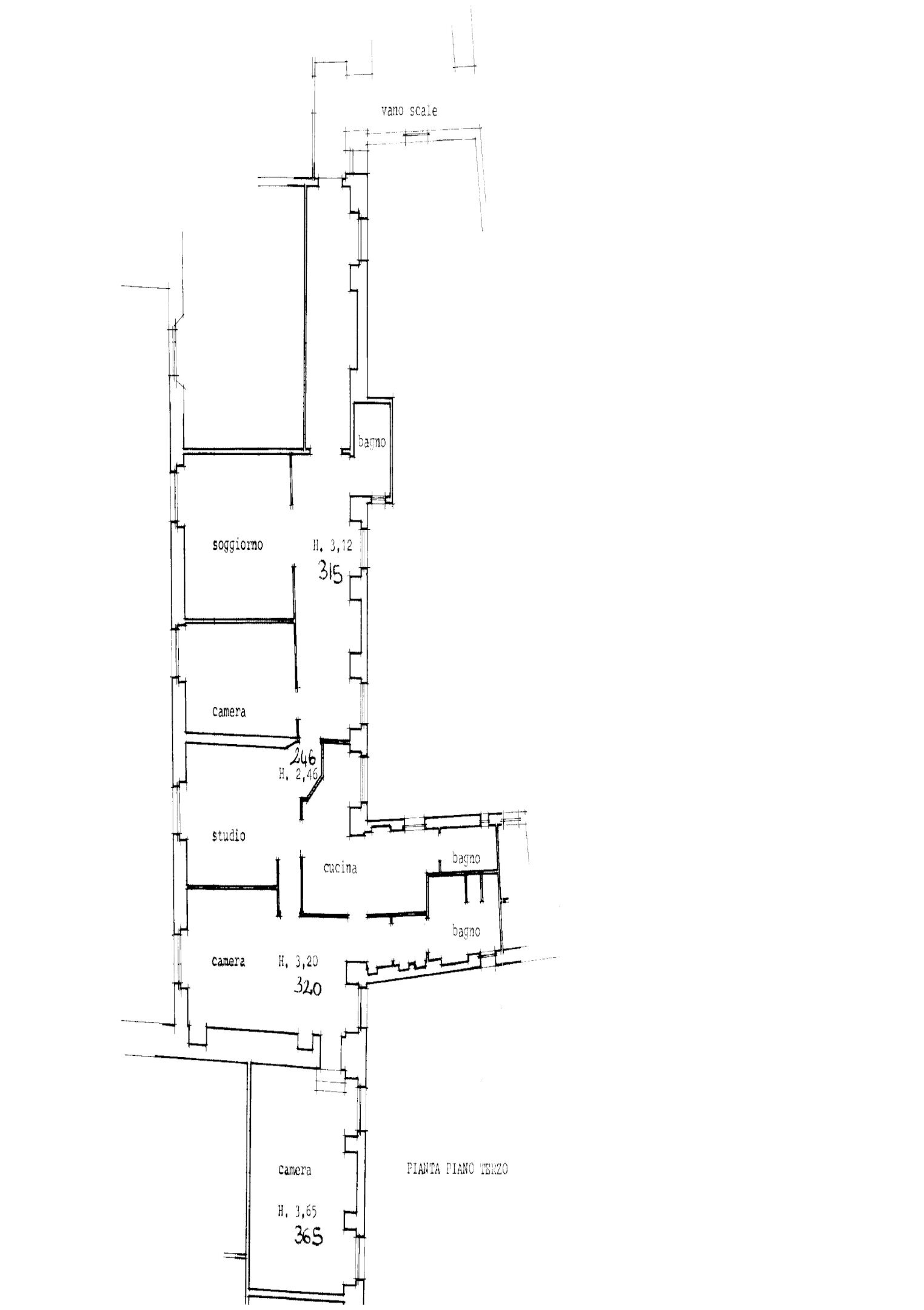 PLANIMETRIA - Appartamento VIA CASTGLIONE, 10, Bologna (zona Centro Storico) - planimetria 1