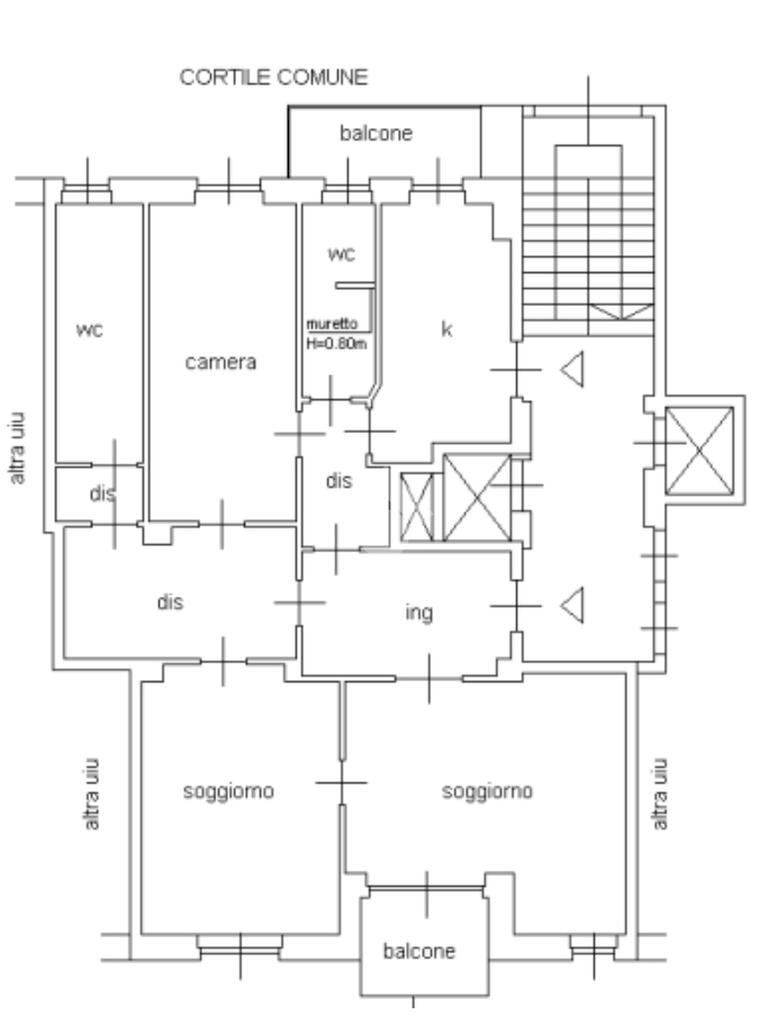 Trilocale Via Emilio Cornalia, Milano (zona Isola) - planimetria 1
