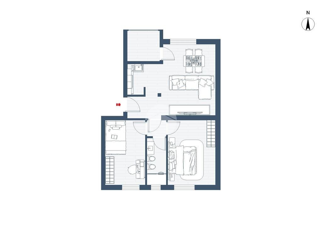 Trilocale Via Giambellino, Milano (zona Giambellino) - planimetria 1